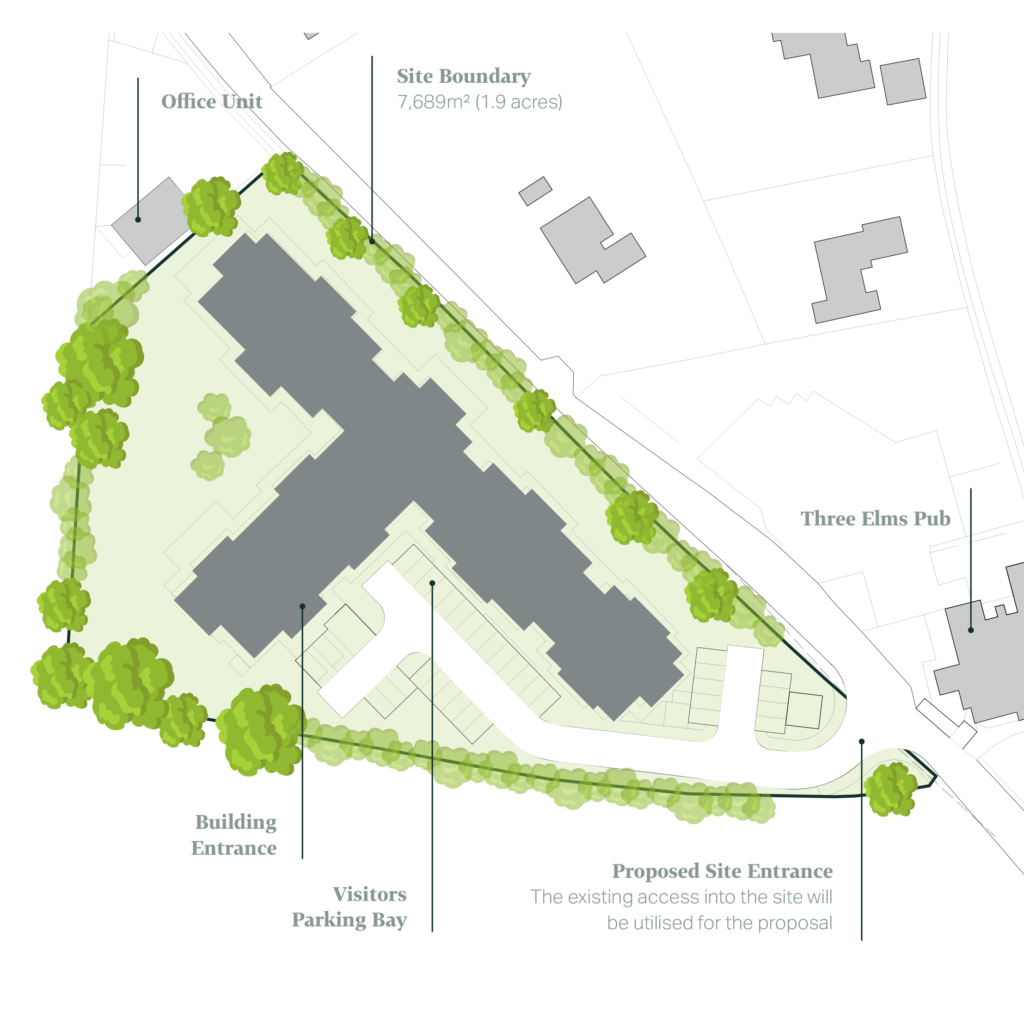 Hereford 80 bed care home development opportunity layout